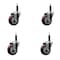 Service Caster 3.5'' Maroon Poly Wheel Swivel 1-3/4'' Expanding Stem Caster Set, 4PK SCC-EX20S3514-PPUB-MRN-134-4 - alternate 1